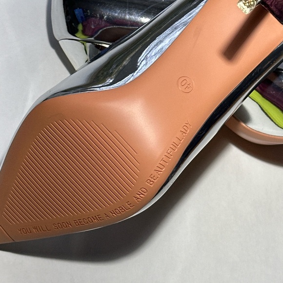 Big Tree Silver Pointed Toe High Heels - Picture 6 of 7